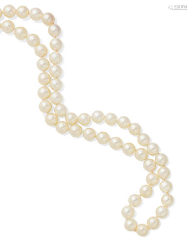 A Cultured Pearl and 14k gold Necklace