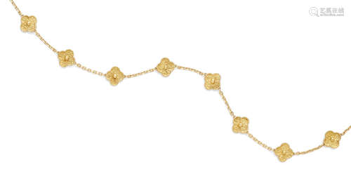 An 18k gold 'Alhambra' necklace, Van Cleef & Arpels, New York