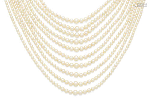 A Cultured Pearl and 14K Gold necklace