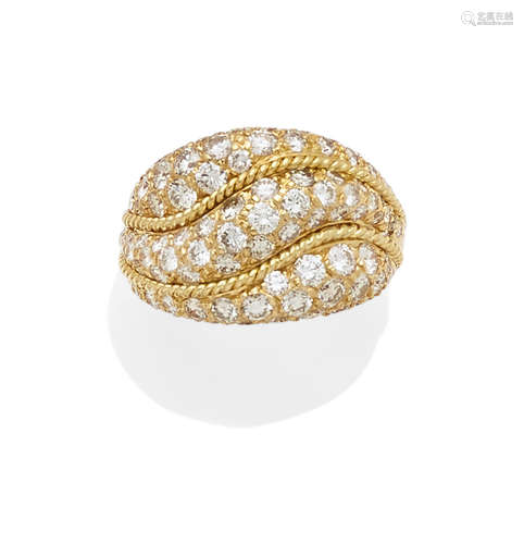 A diamond and 18k gold ring