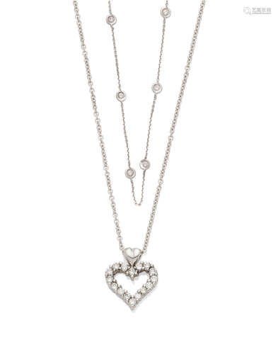 Two Diamond and white gold Necklaces