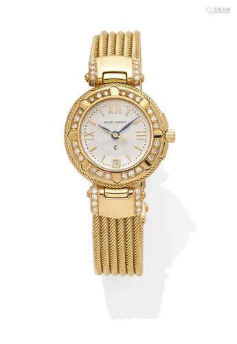 A Diamond and 18K Gold Bracelet Wristwatch, Philippe Charriol