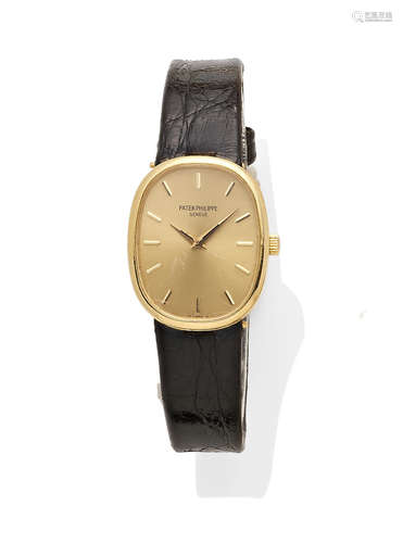 A lady's 18k gold 'Ellipse' strap wristwatch, Patek Philippe