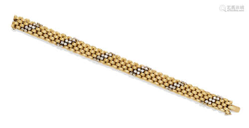 A Diamond and 18K Gold Bracelet