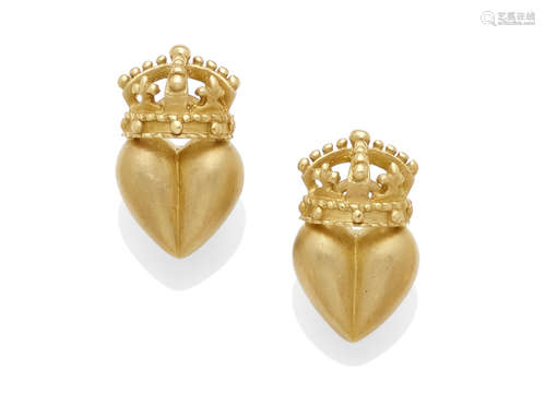 A Pair 18K Gold Ear Clips