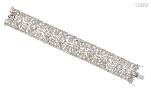 A diamond and 18k white gold bracelet