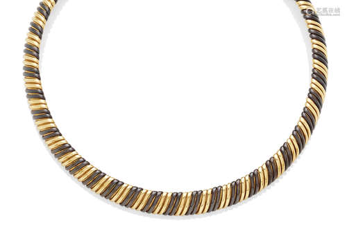 A steel and 18k gold collar, Bulgari