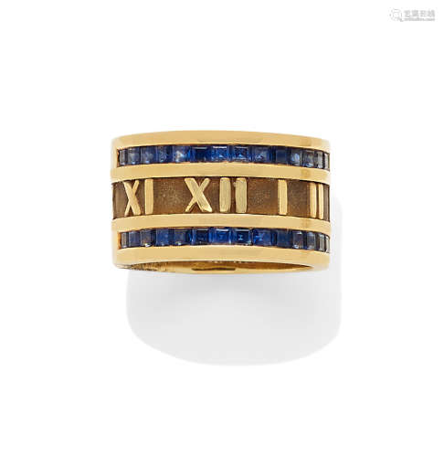 A sapphire and 18K gold 'Atlas' band,  Tiffany & Co., 1995