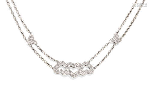 A diamond and 18k white gold necklace