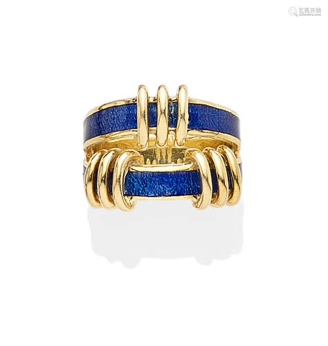 An Enamel and 18K Gold Band, Schlumberger for Tiffany & Co.