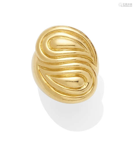 An 18k gold fluted ring, David Webb