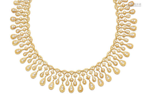 A diamond and 18k gold necklace