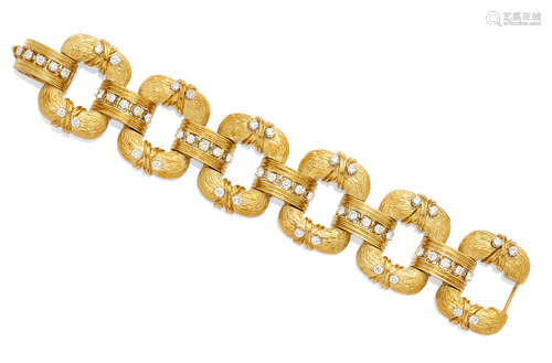 A diamond and gold bracelet