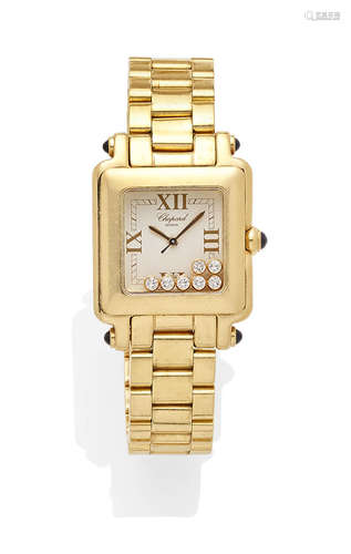 A lady's diamond and 18K Gold 'Happy Diamonds' Bracelet Wristwatch,  Chopard