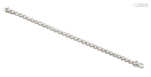 A diamond and 18k white gold bracelet