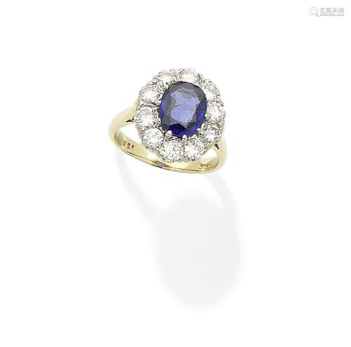 A sapphire and diamond ring