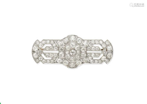 An Art Deco diamond brooch, circa 1930