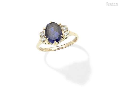 A sapphire and diamond ring