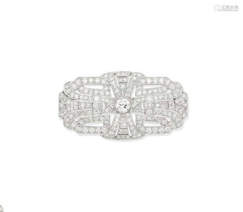 An Art Deco diamond brooch,  circa 1930