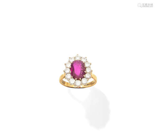 A ruby and diamond cluster ring, 1987