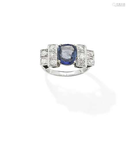 A sapphire and diamond ring