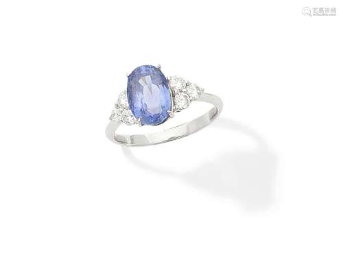 A sapphire and diamond ring