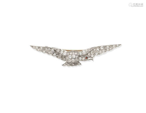 A diamond eagle brooch, circa 1920