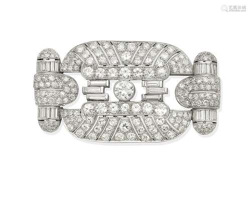 An Art Deco diamond brooch, circa 1930