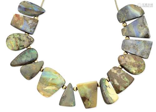 A boulder opal necklace