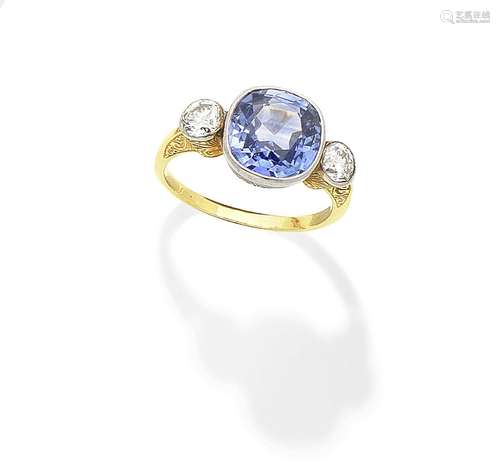 A sapphire and diamond ring