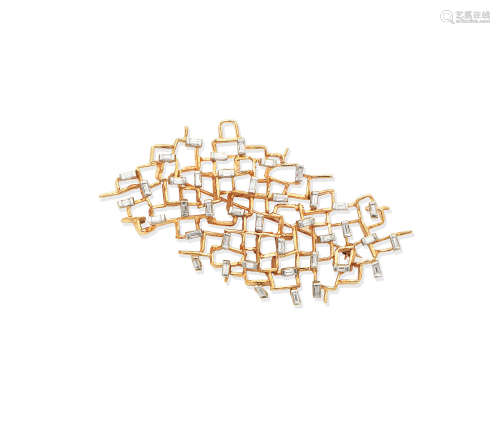 A diamond-set brooch, by Ed Wiener,  circa 1965