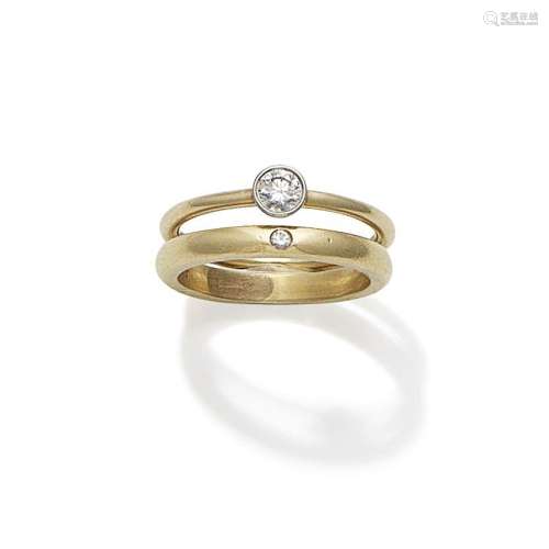 (2) A diamond ring, by Elsa Peretti for Tiffany, and a diamond ring, by Tiffany