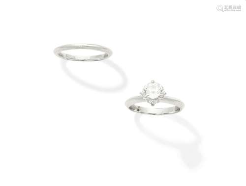 (2) A diamond single-stone ring and a ring