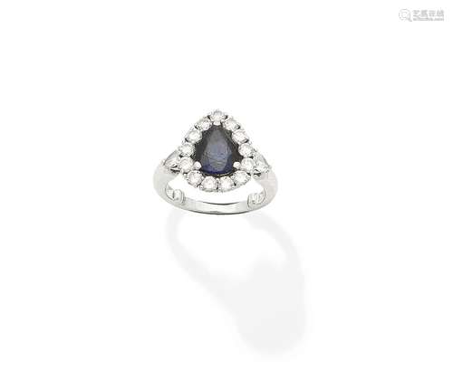 A sapphire and diamond cluster ring, by Graff