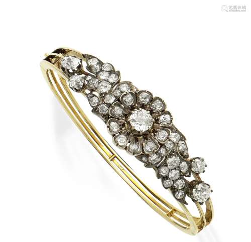 A diamond bangle, circa 1890