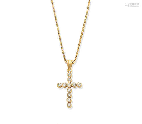 A diamond cross pendant