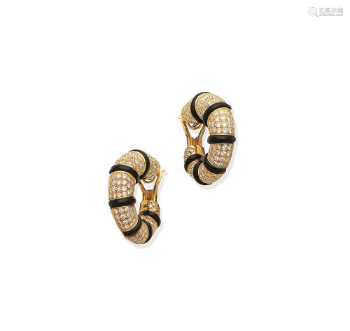 A pair of diamond earrings, by Mauboussin