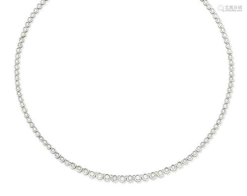 A diamond line necklace