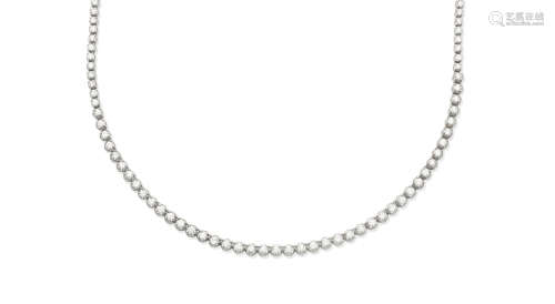 A diamond line necklace