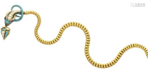 A mid 19th century serpent necklace