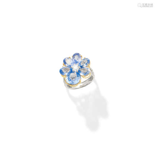 A sapphire flower ring, by Chantecler