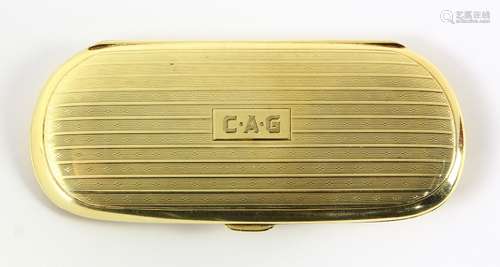 Mrs. A. P. Giannini Tiffany and Co., New York 14k yellow gold eyeglass case, the exterior with