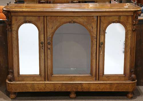 French marquetry decorated sideboard, 19th century, the rectangular top having a Greek key border,