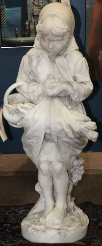 Italian carved marble figural sculpture, by Professor A. Cambi, possibly Andrei Cambi (Italian