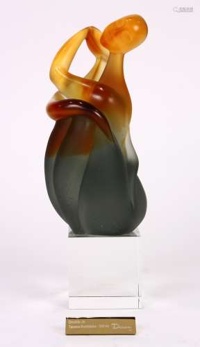 Daum France crystal limited edition Double Je sculpture by Tamara Kvesitadze, numbered 195 of 500,
