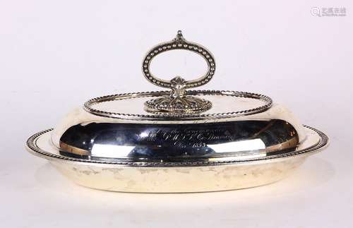 Wood and Hughes silver presentation lidded tureen for Pacific Mail Steamship Company, presented to