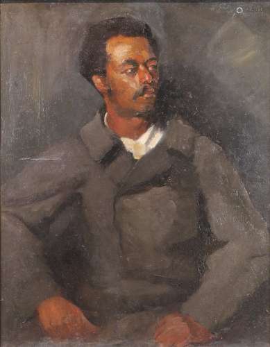Max Slevogt (German, 1868-1932), Portrat eines Afro-Deutsch, oil on canvas (laid down on board),