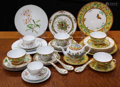 (lot of 34) Collection of Hermes, France china, in a variety of patterns comprising 'La Siesta',