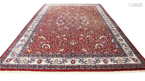 Indo Tabriz hunting carpet, 12'1