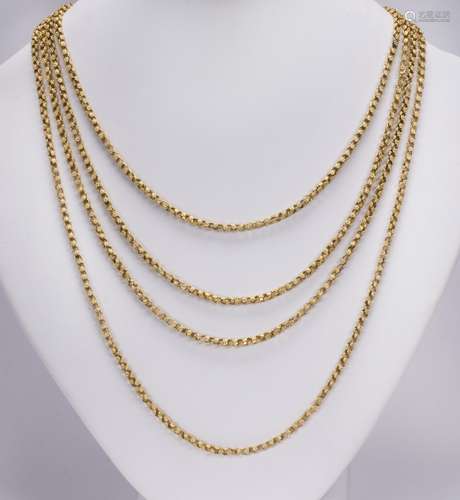 18k yellow gold chain necklace The 18k yellow gold, fancy link, measures approximately 3.0 mm in